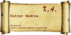 Ketter Andrea névjegykártya